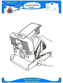 Çocuklar İçin Fotoğraf-Makinesi Boyama Sayfaları 